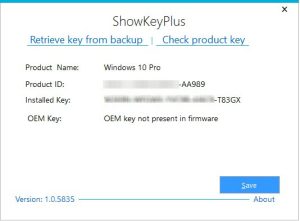 Averigua la clave de windows 10
